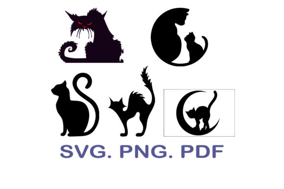Black Cat SVG Bundle for Halloween Embroidery