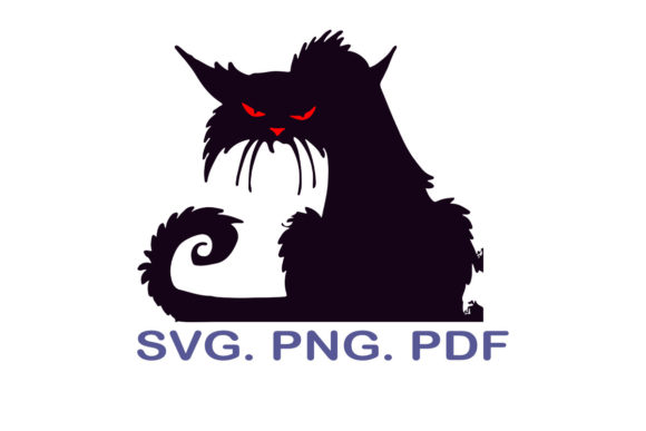 Black Cat Svg for Halloween Embroidery