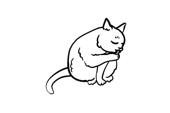 Cat Cleaning Itself Embroidery Design Review
