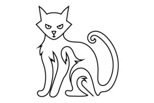Creepy Cat Line Art Style Review for Embroidery