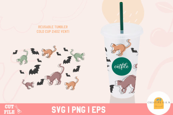 Halloween Full Wrap Bat and Cat Svg Review